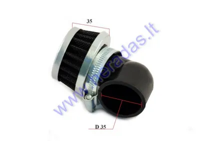 Oro filtras vielinis D35 kampas 90 L35