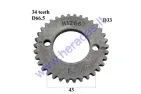 Camshaft gear for quad bike 34 teeth ZS169FMM   Linhai, Shineray, Lifan, Aeon, Kinroad, Loncin