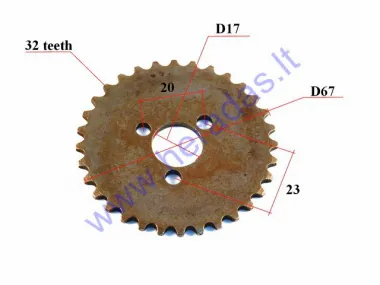 Camshaft gear for quad bike 125cc