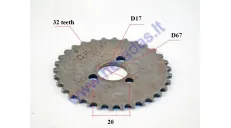 Camshaft gear for quad bike 200-250cc D67,32 tooth