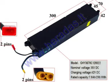 LITHIUM-ION BATTERY FOR ELECTRIC KICK SCOOTER 36V  7.8Ah FOR MODEL ELESMART3