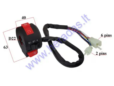 HANDLEBAR Switch starter/lights/extinguishing for ATV quad bike 6+2 pin ATV 150cc