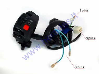 Handlebar switch assembly starter/lights/engine kill/turn signals for ATV quad bike