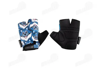 Gloves FORCE Wolfie, blue color, size M