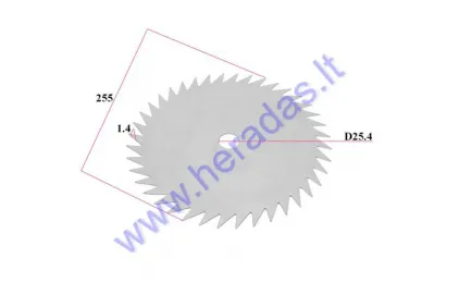BLADE 40T FOR BRUSH CUTTER 255X25.4MM THICKNESS 1.4MM