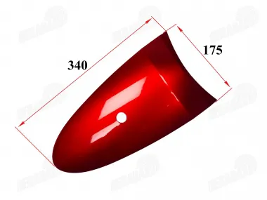 Front plastic to the lamp for electric tricycle MS03ROF with roof