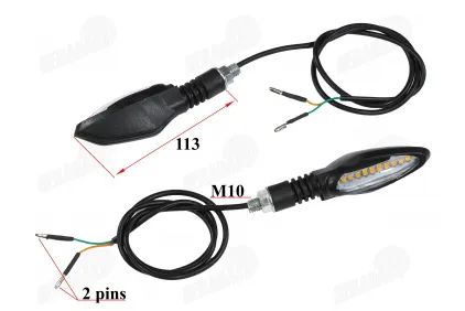 Front turn signal for motorcycle LED  2pcs. E mark yellow