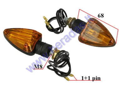 TURN SIGNAL LIGHT FOR MOTOCYCLE 2 psc, H21W short