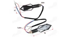Turn signal LED 2pcs set 12V M10 L96 3PIN