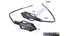 Turn signal light LED 2pc set, E marking 12V M10 L106mm 2PIN