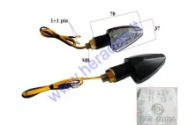 LED turn signal light for motorcycle yellow 2pc M8, E marking