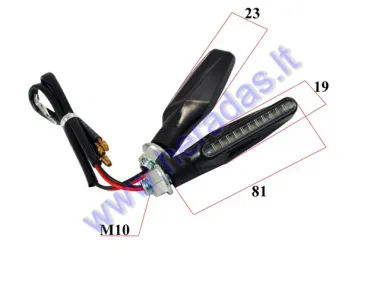 Posūkio žibintas motociklo LED baltas 2vnt