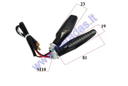 Posūkio žibintas motociklo LED baltas 2vnt