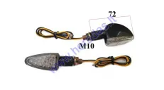 Turn lights for motorcycle LED yellow 2pcs L88 flexible end M10