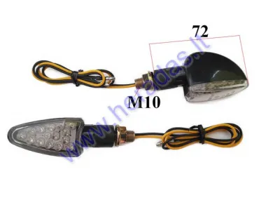 Turn lights for motorcycle LED yellow 2pcs L88 flexible end M10