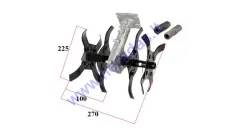 Priedas krūmapjovei trimeriui kultivatorius 27*10cm, tvirtinimas 26mm vamzdžiui, su adapteriais 7T  9T ir kvadratiniam velenui