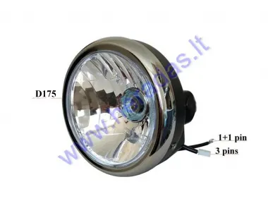 Priekinis Motociklo žibintas 2+3 PIN
