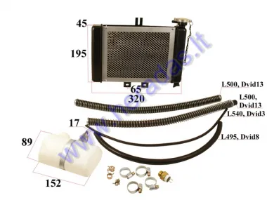Radiatorius ATV keturračio motociklo SU BAKELIU. ŽARNOS KOMPLEKTAS