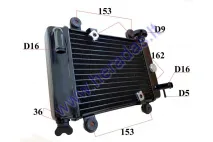 Engine cooling radiator for ATV quad bike