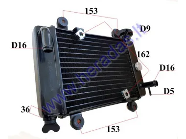 Engine cooling radiator for ATV quad bike