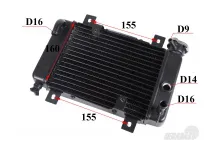 Engine cooling radiator for ATV quad bike