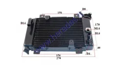 Engine cooling radiator for ATV quad bike