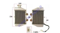 Engine cooling radiator for motorcycle