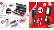 Socket set 917.0648 with LED mobile workshop hand lamp 150.4510 KS TOOLS