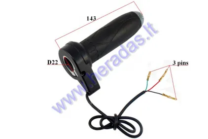 Throttle (handlebar grip) for electric bicycle 3 wire