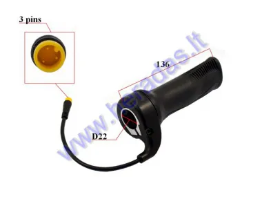 Throttle (handlebar grip) for electric bicycle round connector