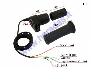 Throttle (handlebar grip) for electric quad bike