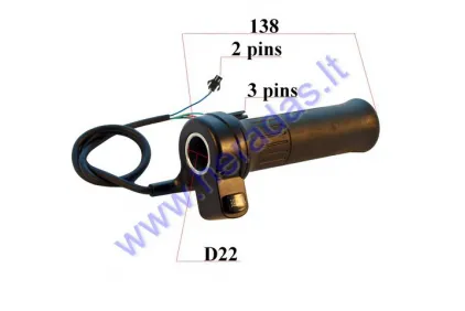 THROTTLE (HANDLEBAR GRIP) FOR ELECTRIC MOTOR SCOOTER ROCKY (WITH CRUISE SWITCH)