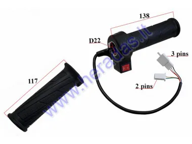 Throttle (handlebar grip) for electric trike scooter 2 position MS03ROF with roof