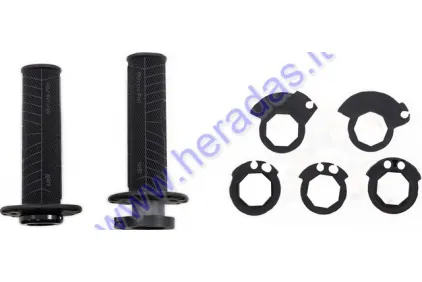 Handles for cross-enduro motorcycle rubber-metal ODI DirtControl V2 Lock-On Grips 12.5cm for 22 mm handlebar 2T and 4T adapters. Black