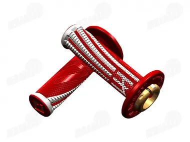 Rankenėlės krosinio-enduro motociklo guminės-metalinės ODI Emig Pro V2 Lock-On Grips 22 mm vairui 2T ir 4T adapteriai.Grafitas-pilka