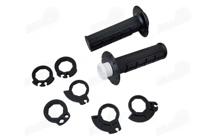 Handles for cross-enduro motorcycle rubber-metal ODI MX HALF WAFFLE V2 LOCK ON GRIP 22 mm handlebar 2T and 4T adapters. Black