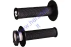 Rubber-metal handlebar grips for cross-enduro motorcycle ODI MX No-Waffle Grips V2 LOCK ON for 22 mm handlebar 2T and 4T adapters. Black