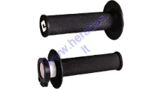 Rubber-metal handlebar grips for cross-enduro motorcycle ODI MX No-Waffle Grips V2 LOCK ON for 22 mm handlebar 2T and 4T adapters. Black