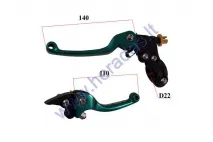 Folding handlebar lever set for motorcycle