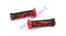 Rubber handlebar grip set for motorcycle