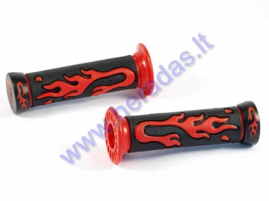 Rubber handlebar grip set for motorcycle