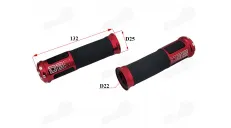 Handles motorcycle rubber-metal set TUNING, red