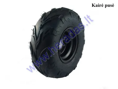 Ratlankis 6 colių ATV keturračio motociklo su padanga 145/70-R6  R6 145x70-6 kairė pusė