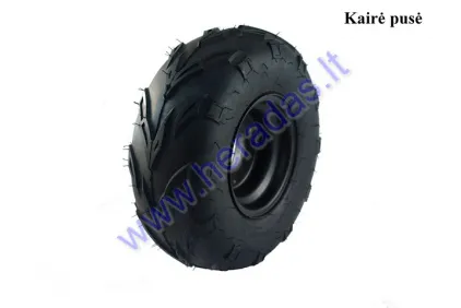 Ratlankis 6 colių ATV keturračio motociklo su padanga 145/70-R6  R6 145x70-6 kairė pusė