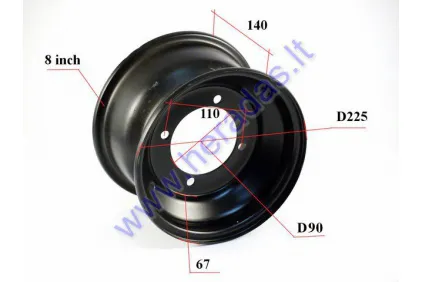 Front rim 8 inch (8″) for ATV quad bike  R8