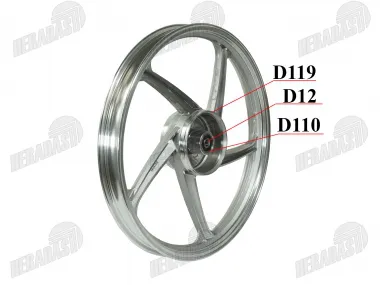 Ratlankis aliuminis mopedo motociklo 17 colių (17colių) galinis 1.6x17 tinka CHAMP DELTA