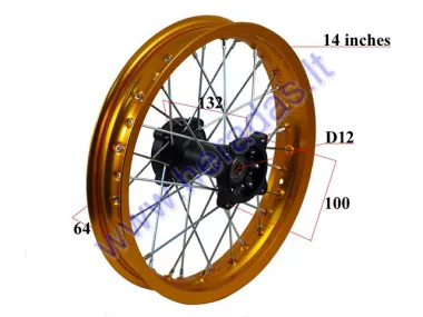 Ratlankis motociklo 14 colių R14 galinis LIF125/150 6301.2RS 1.85x14