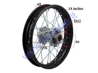 Ratlankis motociklo 14 colių galinis  R14 ratas 1.85x14