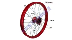 Ratlankis motociklo 21 colio priekinis tinka motociklui MTL250 MOTOLAND  R21 ratas