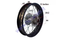 Ratlankis motociklo CBL 12 colių galinis R12